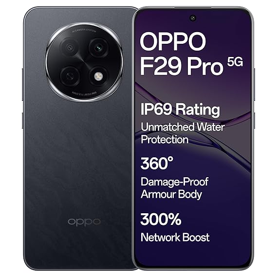 OPPO F29 Pro 5G (Granite Black, 12GB RAM, 256GB Storage)